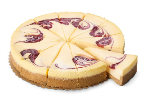 Amerikkalainen Vadelmajuustokakku 4 kpl 1600g 12 palaa kypsä pakaste