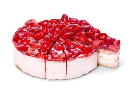 Mansikka Bavarois -kakku (korkea) 4 kpl 2000g 14 palaa kypsä pakaste